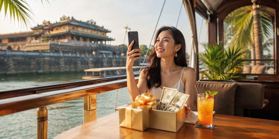 Người dùng Việt Nam đăng ký tài khoản sim88 trên điện thoại tại quán cà phê
