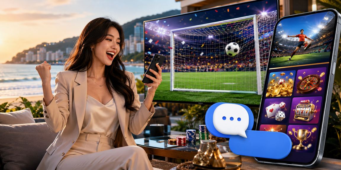 Người dùng tại Vũng Tàu chơi casino di động trên bãi biển qua sim88